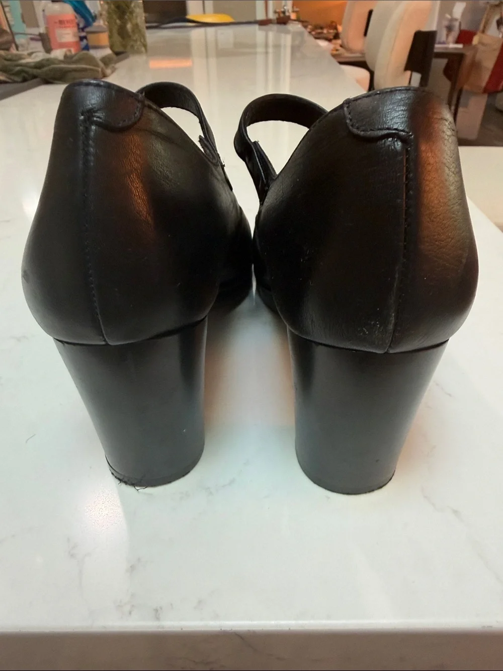 Heeled, Black leather  Mary Jane’s